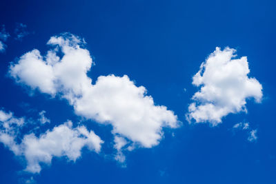 Low angle view of clouds in blue sky