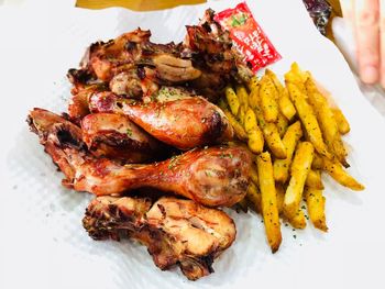 Close-up of meat on plate