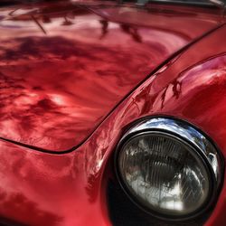 Close-up of red car