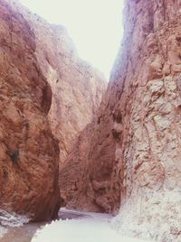 Low angle view of rock formation