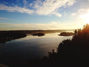 Scenic view of calm sea at sunset