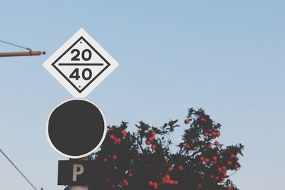 Low angle view of road sign