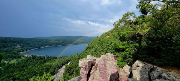 Rainbow over devils lake