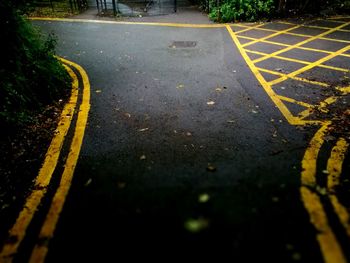 High angle view of road marking