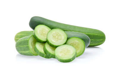 Close-up of green beans against white background