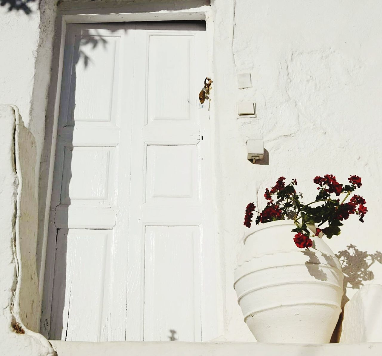 CLOSE-UP OF HOUSE AGAINST WALL