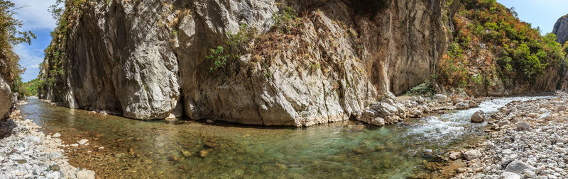 Scenic view of waterfall