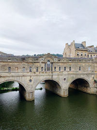 Bridge over river against sky