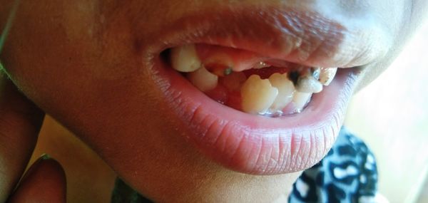 Close-up of hand holding ice cream