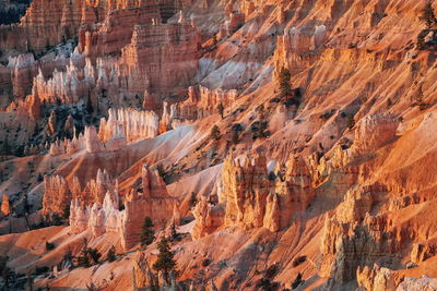 High angle view of rock formations