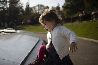 Cute girl playing at park