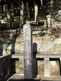 View of cross in cemetery