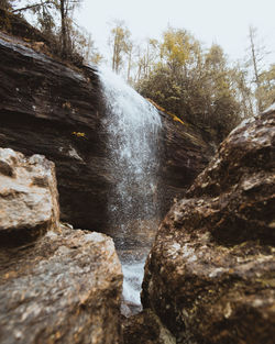 Scenic view of waterfall