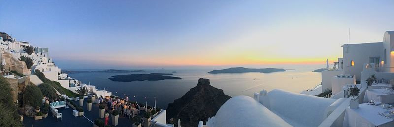 Scenic view of sea at sunset