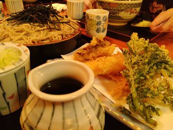 Close-up of food on table