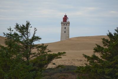 Low angle view of lighthouse against sky