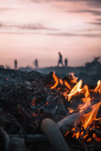 Close-up of bonfire