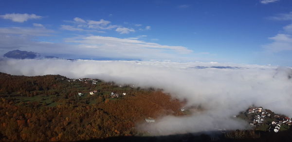 Scenic view of land against sky