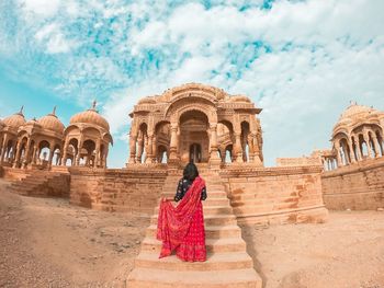 Ancient temple against sky