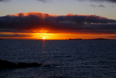 Scenic view of sea at sunset