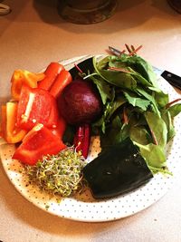 Close-up of meal served in plate