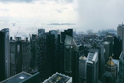 Low angle view of cityscape against sky