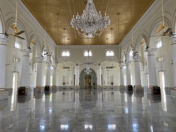 Interior of illuminated building