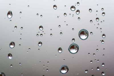 Full frame shot of wet glass