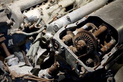 Close-up of rusty machine part