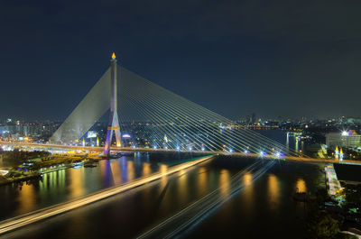 Illuminated city at night