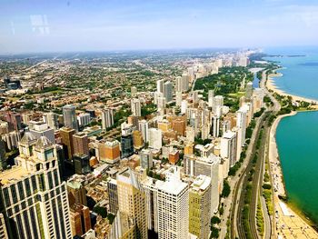 High angle view of city