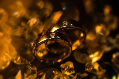 Close-up of illuminated light bulb