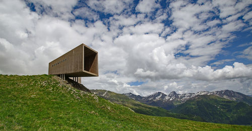 Low angle view of mountain against sky