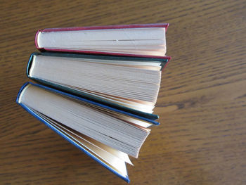 Close-up of books on table