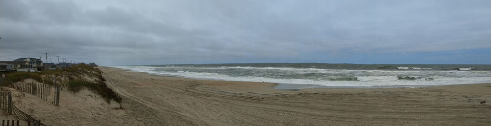 Scenic view of beach against sky