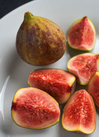 High angle view of fruits on table