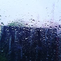 Close-up of water drops on glass