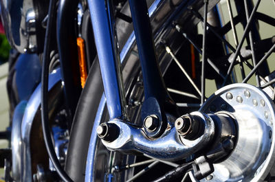 Close-up of bicycles