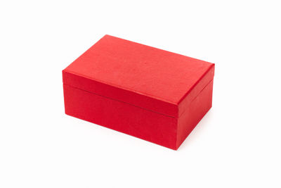 Close-up of red box against white background