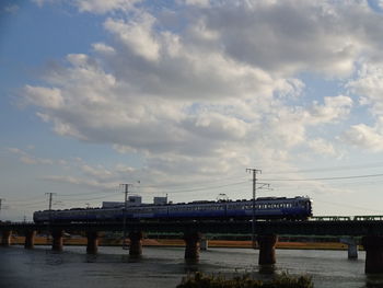 Bridge over river against sky