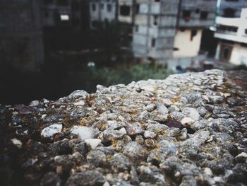 Close-up of rocks in water