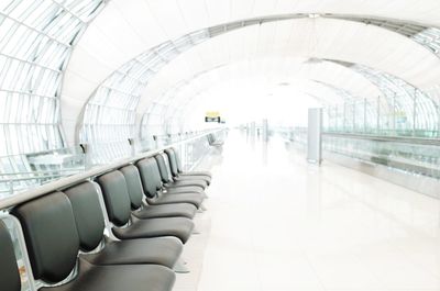 Empty seats in airport building