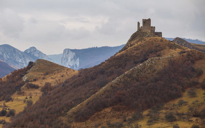 Scenic view of mountains against sky