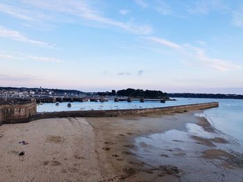 Scenic view of beach against sky