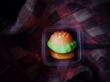 High angle view of food on table