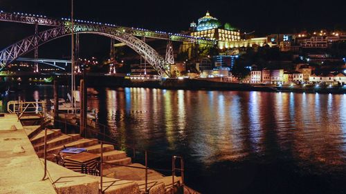 Illuminated city at night