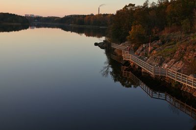 Reflection of built structures in water