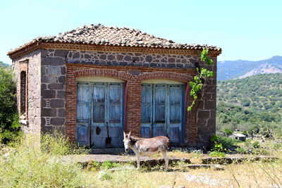 Exterior of house against clear sky