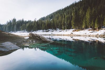 Scenic view of snow covered landscape