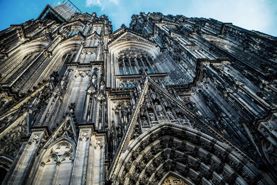 Low angle view of temple building against sky